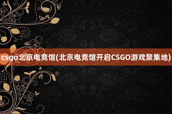 csgo北京电竞馆(北京电竞馆开启CSGO游戏聚集地)