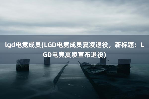 lgd电竞成员(LGD电竞成员夏凌退役，新标题：LGD电竞夏凌宣布退役)