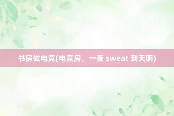 书房做电竞(电竞房，一夜 sweat 到天明)