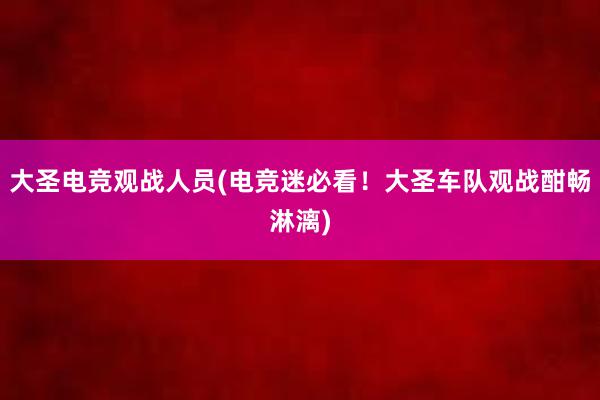 大圣电竞观战人员(电竞迷必看！大圣车队观战酣畅淋漓)