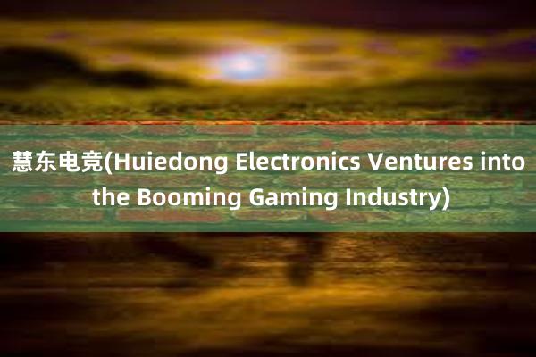 慧东电竞(Huiedong Electronics Ventures into the Booming Gaming Industry)