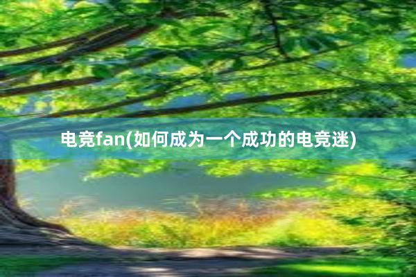 电竞fan(如何成为一个成功的电竞迷)