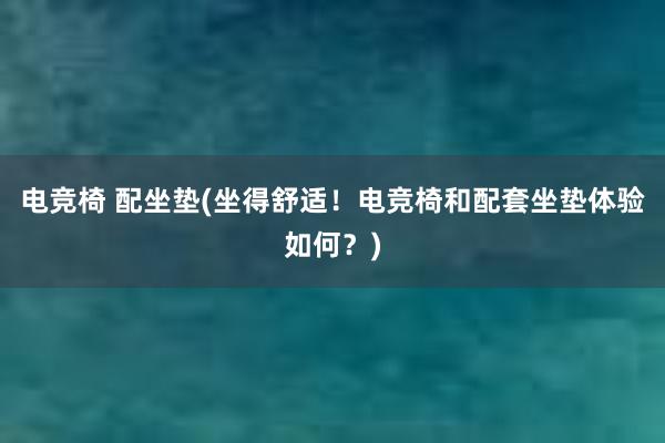 电竞椅 配坐垫(坐得舒适！电竞椅和配套坐垫体验如何？)