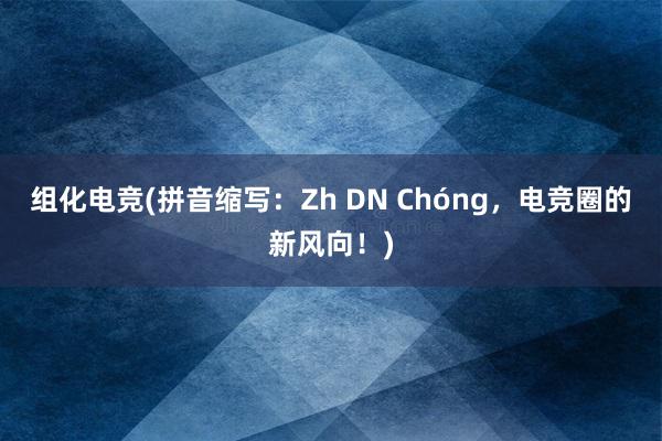 组化电竞(拼音缩写：Zh DN Chóng，电竞圈的新风向！)