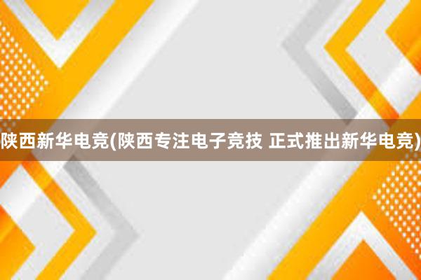 陕西新华电竞(陕西专注电子竞技 正式推出新华电竞)