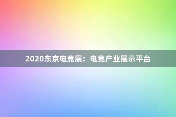 2020东京电竞展：电竞产业展示平台