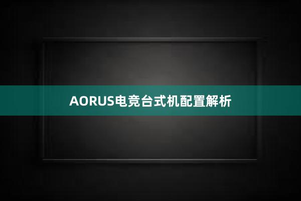 AORUS电竞台式机配置解析