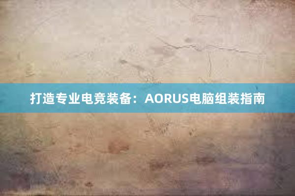 打造专业电竞装备：AORUS电脑组装指南