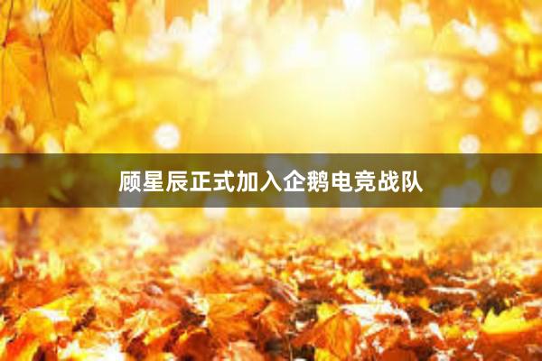 顾星辰正式加入企鹅电竞战队