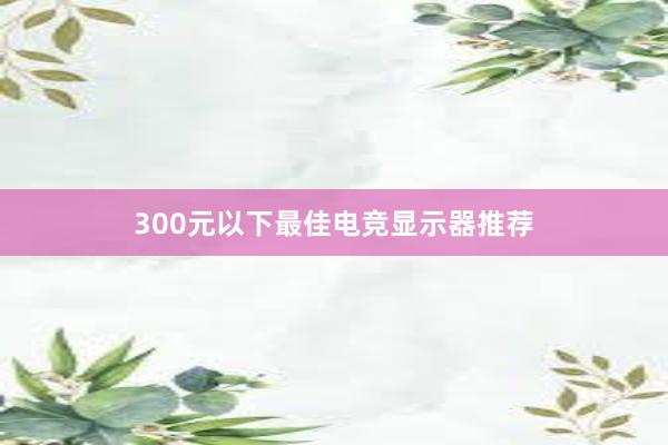 300元以下最佳电竞显示器推荐